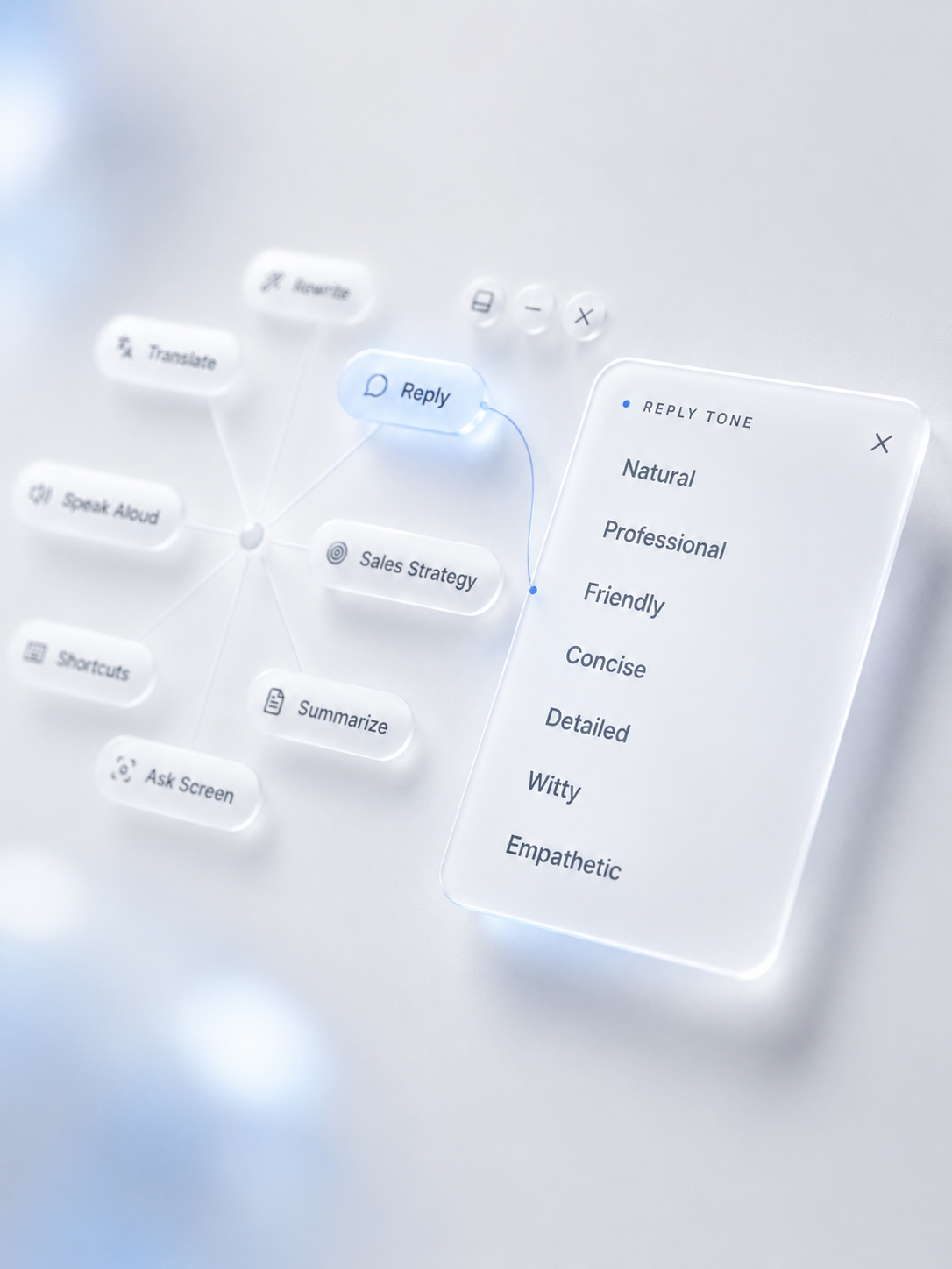 Replies in your voice — Levera product interface